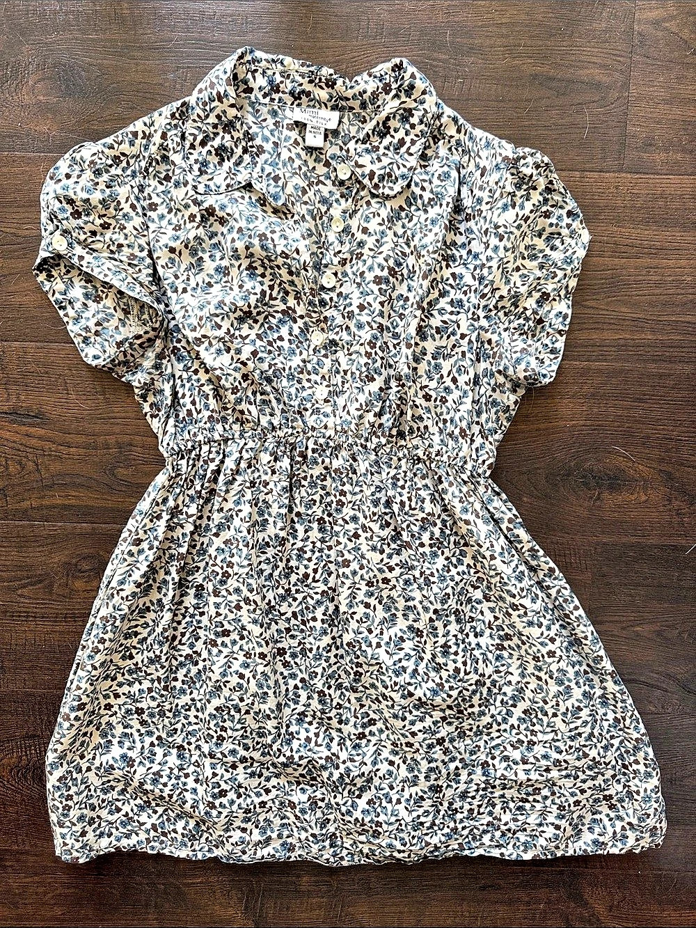 Mimi Maternity Floral Blouse in Cream & Blue